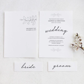 Cтильные пригласительные на свадьбу "Кипр", WP Wedding Pro, 1шт