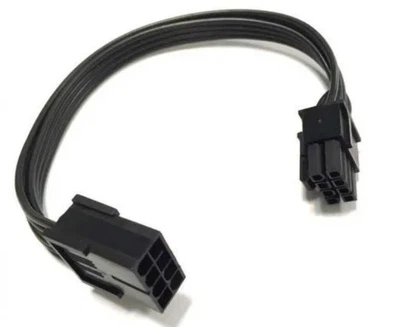 Переходник удлинитель GPU PCI-E плоский 20 см 8 pin на 8 (6+2) 2 пин кабель (529750824) Черный