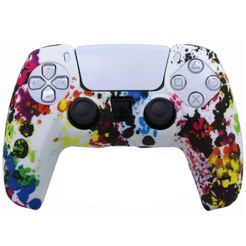 Силиконовый чехол Honson для джойстика PS5 Dualsense граффити разноцветный
