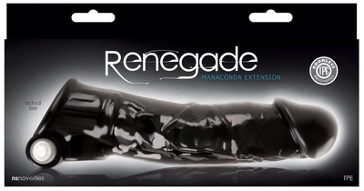 Подовжуюча вибронасадка на пеніс Renegade Manaconda колір чорний (19528005000000000)