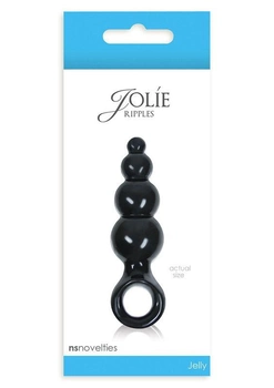 Анальна пробка Jolie Ripples Jelly Anal Plug Small колір чорний (15713005000000000)