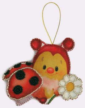 Набор для творчества. Вышивка елочной игрушки Butterfly Божья коровка 10 х 12 F028