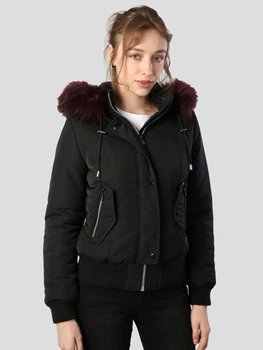 Куртка демисезонная короткая с капюшоном женская Colin's CL1035279BLK XS Черная