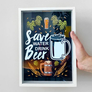Копилка для крышек от пива Save water drink beer 30,5х21,5х4 см