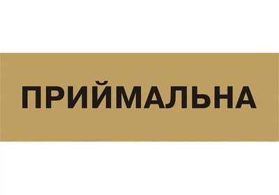 Табличка позначення приміщення Приймальна Kronos Top 250х80 мм пластик (pap_25)
