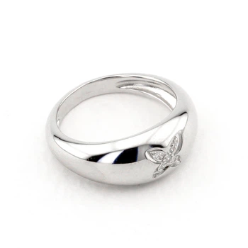 Серебряное кольцо "Бабочка" с фианитами K11899 Діамант, 17,5 размер