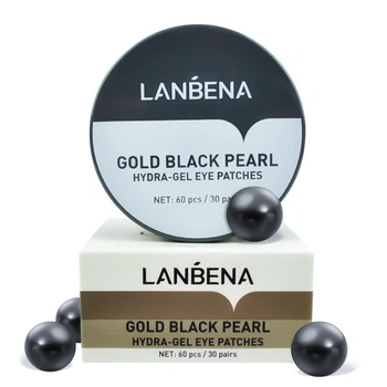 Гидрогелевые патчи для глаз с золотом и черным жемчугом LANBENA GOLD BLACK PEARL HYDRA-GEL EYE PATCH
