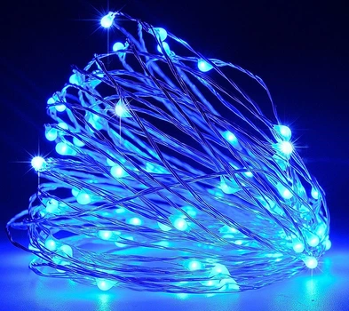 Светодиодная гирлянда нить капли росы на 100 Led электрическая синяя 10 м (08301234)