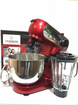 Кухонный комбайн 3 в 1 Crownberg CB-3404 тестомес мясорубка блендер 2200 Вт, Красный