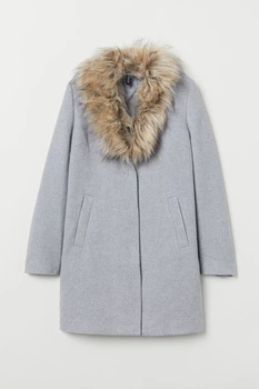 Пальто H&M 46 сірий 6626448