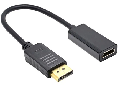 Переходник конвертер DisplayPort (DP) -> HDMI +аудио, активный адаптер конвертер (590280445) Черный