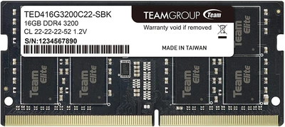 Оперативная память Team Elite SODIMM DDR4-3200 32768MB PC4-25600 (TED416G3200C22-SBK)