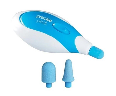 Электрическая пемза PRECISE PEDI для педикюра, компактный прибор с 2 насадками для стоп отшелушиватель для пяток Белый
