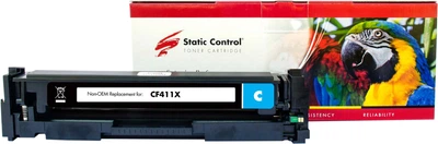 Картридж Static Control Parrot сумісний аналог HP CF411X (410X), Canon 046H Cyan (002-01-LF411X)