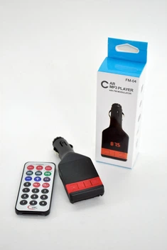 Трансмиттер FM модулятор FM-04 (MP3, bluetooth, AUX, SD) Black