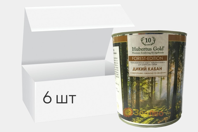 Упаковка влажного корма для собак Hubertus Gold Дикий кабан с картофелем, ежевикой и зеленью 800г 6шт