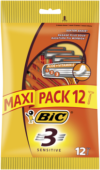 Набір бритв без змінних картриджів BIC 3 Sensitive 12 шт. (3086123170513)