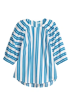 Блуза H&M 36 белый полоска 5015512576