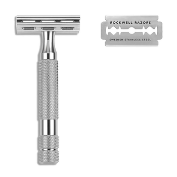 Станок для гоління Т-подібний Rockwell 2C Double Edge Safety Razor White Chrome