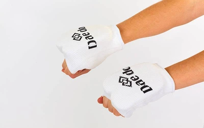 Накладки перчатки каратэ MA-0009D DAEDO хлопок эластан белый size L