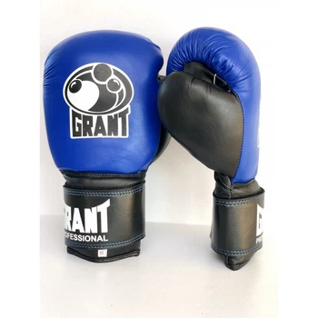 Перчатки бокс Lev Sport GRANT кожа синий/черный 10oz