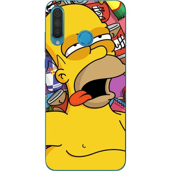Силиконовый бампер Casemarket с изображением для Huawei P30 Lite Симпсон