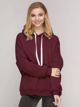 Худі Solo спортивне на флісі One Size Бордовий Wm1553
