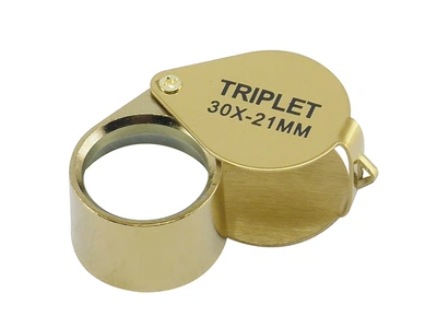 Лупа брелок Triplet 30x-21 мм золотистая