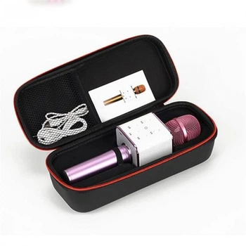 Беспроводной bluetooth караоке микрофон UTM Q9 с чехлом Pink