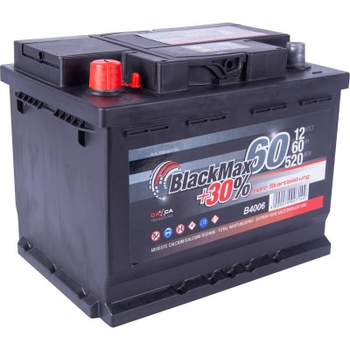 Аккумулятор автомобильный BlackMax 60А (+/-) (B4006)