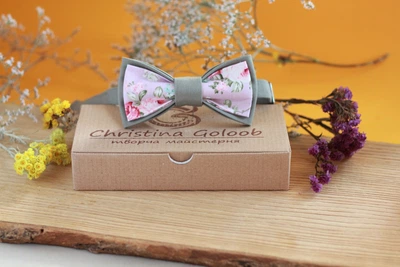 Галстук-бабочка Christina Goloob Romantik one size Серо-розовый ( Полынь)