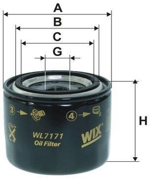 Фильтр масляный WIX Filters WL7171 (325460) (WL7171)