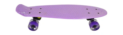 Скейт Penny Board Пенніборд Maraton Penny 44 однотонний з колесами що світяться фіолетовий