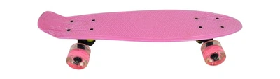Скейт Penny Board Пенниборд Maraton Penny 44 однотонный со светящимися колесами розовый
