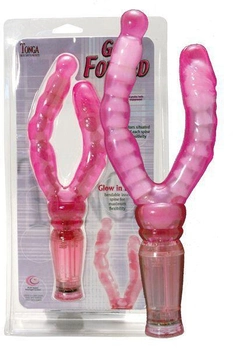 Двойной фаллоимитатор-вибромассажер Get Forked Pink, 16.5 см (12263000000000000)