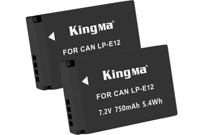 2-Pack LP-E12 комплект из 2 аккумуляторов KingMa для Canon LP-E12 (2 x 750 mAh)