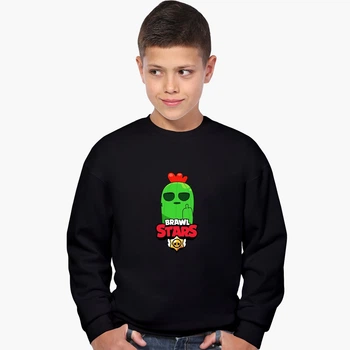 Свитшот для мальчиков Бравл Старс Спайк (Brawl Stars Spike) (9509-1013) 158-164 см Черный