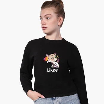 Свитшот для девочек Лайк (Likee) (9509-1032) 134-140 см Черный