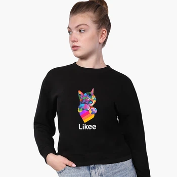 Свитшот для девочек Лайк Кот (Likee Cat) (9509-1040) 146-152 см Черный