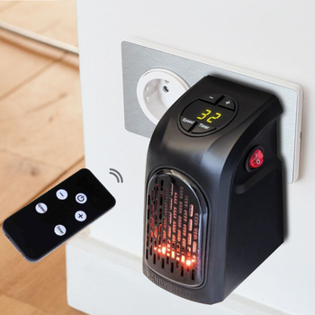 Портативный электрообогреватель в розетку с пультом ДУ Handy Heater Black 400W