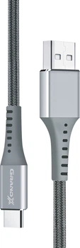 Кабель Grand-X USB Type-C FC-12G 3A 1.2 м Grey (FC-12G)