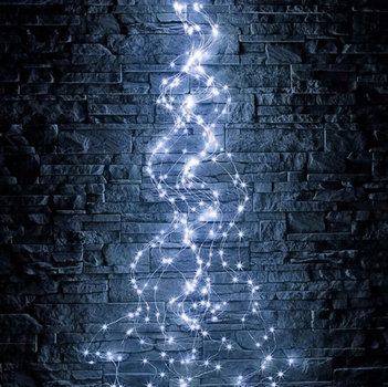 Гірлянда Кінський хвіст 200 LED 10 ліній по 2 м, 20 діодів, нитка (білий) на батарейках