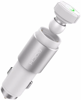 Бездротова гарнітура Rock Hammer Car Charger & Bluetooth Earphone White