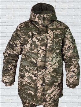 Куртка зимняя до -20 Mavens "Пиксель ВСУ", с липучками для шевронов, куртка бушлат для охоты и рыбалки, размер 60