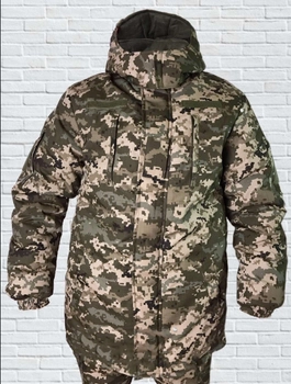 Куртка зимняя до -20 Mavens "Пиксель ВСУ", с липучками для шевронов, куртка бушлат для охоты и рыбалки, размер 54