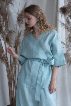 Кимоно с широкими рукавами Silence 003 Aqua 48(XL) Голубой
