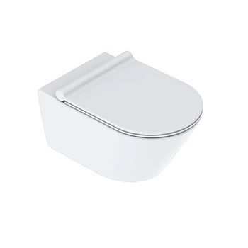Унитаз подвесной NewFlush (безободковый) Catalano New Zero с сиденьем Soft Close plus satin white/белый матовый (1VS55NRBM+5SCSTPBM)