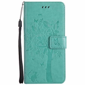 Чехол для Xiaomi Poco M3 (чехол кот и дерево) Turquoise (20202-32)