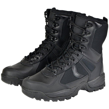 Тактические кожаные ботинки Mil-tec PATROL шнурки+молния черные р-р 43 (12822302_11) 
