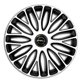 Автомобільні ковпаки 4 Racing Mugello White-Black R16 4 шт. (з логотипом Opel)